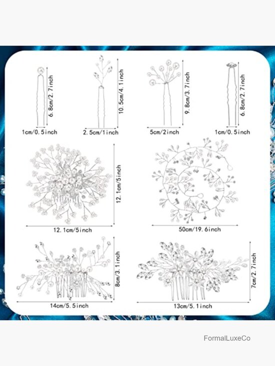 44 Pcs Faux Pearl Crystal Hair Comb Set Wedding Bridal Clips U-Pin Rhinestone